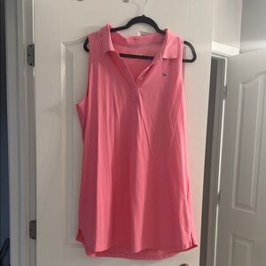 Women's Pink Sleeveless Polo dress